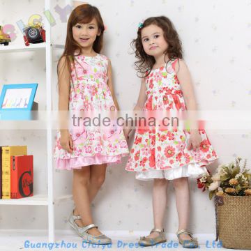 Summer new styled frock sleeveless design cotton dress for baby girl