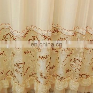 simple clean modern style living room decoration 150cm width embroidered polyester organza curtain