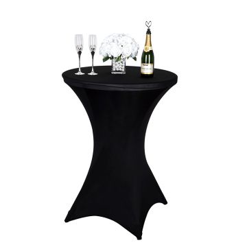 Cocktail Table Covers Stretch Spandex Black Cocktail Table Cover Cloth for Wedding,Banquet and Party