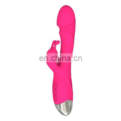 Youmay USB rechargeable waterproof double ears soft silicone g spot sex toy rabbit vibrator for women