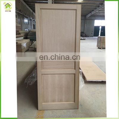 unfinished 2-panel single leaf hand carved raw teak wood wooden door