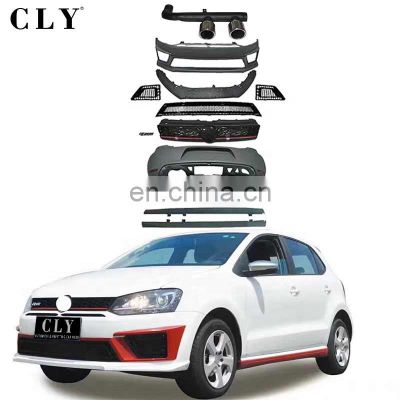 CLY Automotive Parts Car Bumpers For Volkswagen POLO Facelift R400 2011-2017 Body kits Grille Rear Car Bumper Diffuser