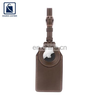 2021 New Arrival Anthracite Fitting High Quality Elegant Design Genuine Leather Airtag Key Chain from Indian Supplier