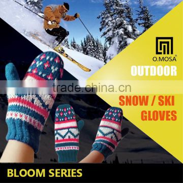OM2869 O.MOSA 3G Acrylic Jacquard Winter Mittens Convertible Gloves