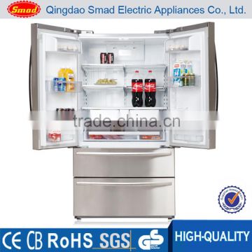 four french door side by side frost free refrigerator with water dispenser