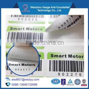 Paper warranty seal sticker label printing