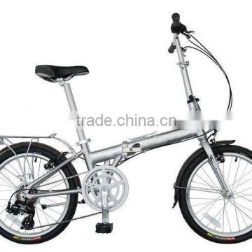 factory price hi-ten steel 20 inch 7 speed folding bike with rear rack