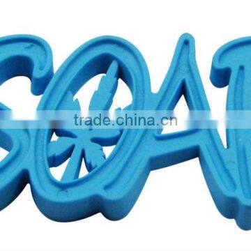 Blue color TPE material creative lotus shape shower soap plastic plate holder