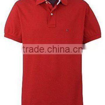 100% Cotton Custom Men Red Polo Shirt with White Tape inside Neck