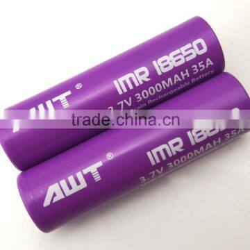 AWT Purple 18650 3000mah 35A Ascension P1 vape mod box mod ipv5 200watt awt 18650 high drain