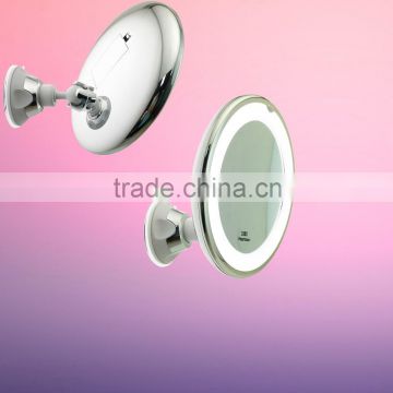 led wall mounted swivel makeup mirror,chrome lighted suction cup make up mirror,10x magnifying bathroom mirror                        
                                                Quality Choice