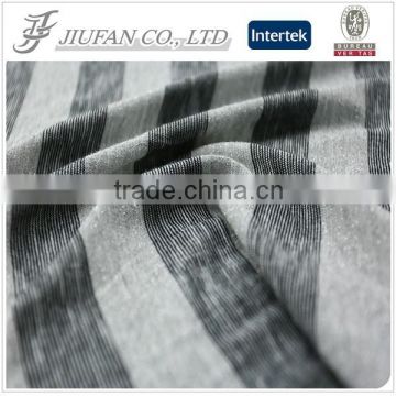 Jiufan Textile Polyester Rayon Yarn Dyed Stripe Hacci Jersey Knit Fabric with Silver Silk