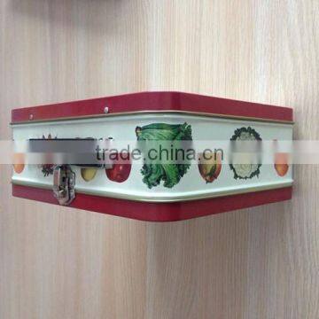 tin can packaging cookies tin box with handle tinplate handle tin box