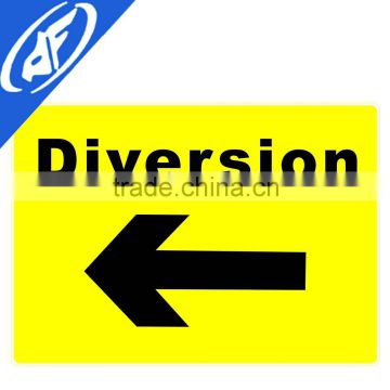 Reflective adhesive Diversion left traffic sign