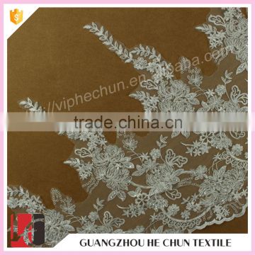 HC-2415-1 Hechun Hot Design Handmade Embroided Flat Lace Bridal Trim