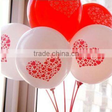 Wholesale 2014 good quality Colourful wedding lighted Party decoration Balloons 12inch 3.2g heart printed latex balloon