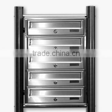 Hot sale in German market 304 Stainless Steel apartment building mailbox 6 boxes