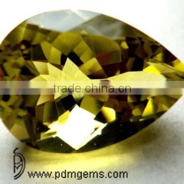 Lemon Quartz Gemstone Pear For Finger Gold Ring From Manufacturer/Wholesaler