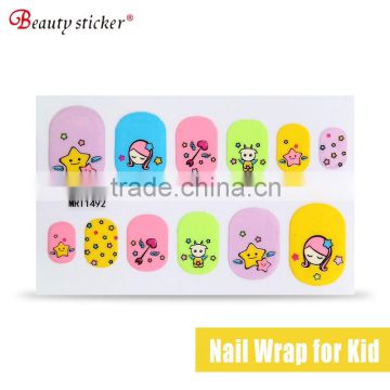 Custom Yellow Star Full Children Nail Stickers
