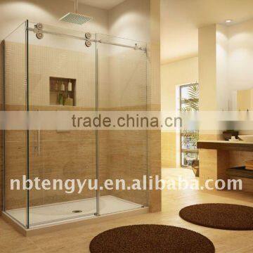 elegant frameless stainless steel sliding shower door system