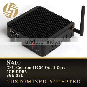 2016 N410 J1900 Quad-Core CPU fanless desktop mini computer
