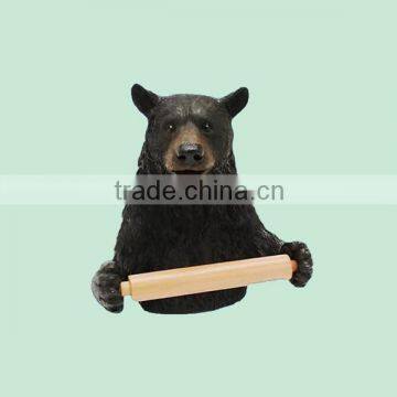 Handmade Cute Bear Resin Toilet Paper Holder