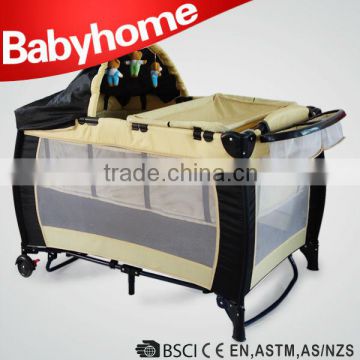 EN716 2014 New style baby playpen with travel cot