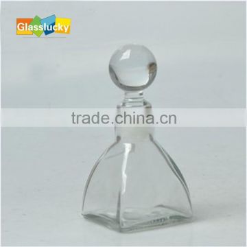 wholesale 80ml cone shaped reed diffuser bottle with glass lid