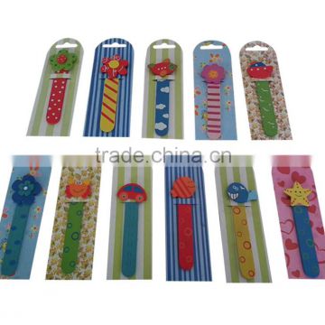 Wooden flower toy fish star model bookmarker / lovely wooden crafts stationery promotion gifts/ colorful bookmarking for kids