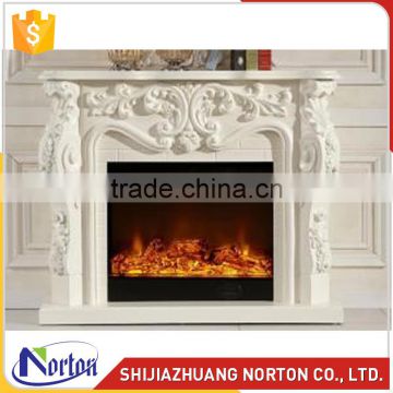 Handmade pure white marble fireplace travertine mantels NTMF-F013LI