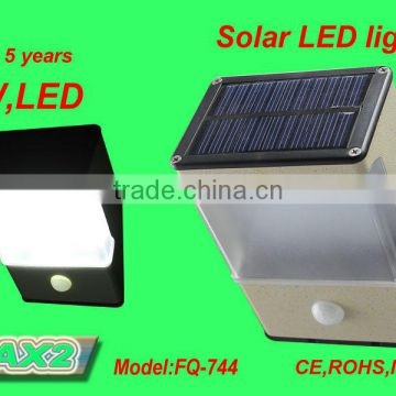 FQ-744 Wall mounted solar sensor light for outside garden solar induction lamp with CE and RoHS