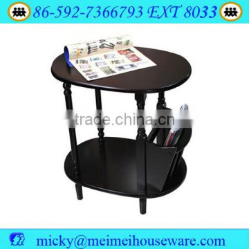 oval wooden coffee table/magazine table
