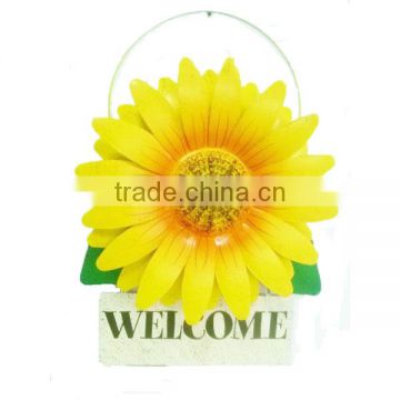 Welcome metal wall plauqe sunflower plant signs