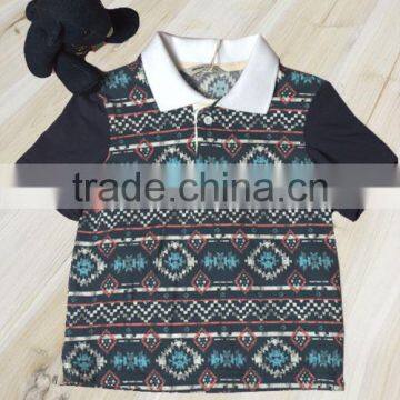 Cool and fashionable navy blue short sleeve baby boy t-shirt kids New arrival