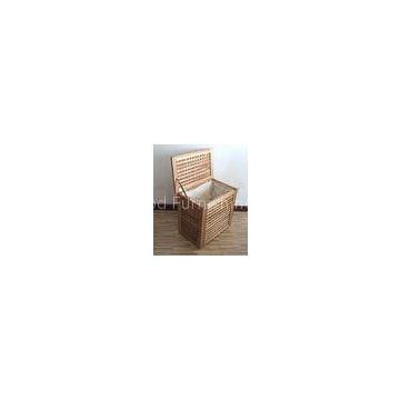 Contemporary Single Solid Wood Bathroom Furniture Walnut Oiled Laundry Box