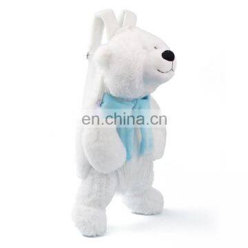 Customized Plush Bear Stuffed Backpacks with Blue Scarf