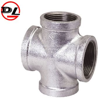 malleable iron pipe fittings galvanized equal cross