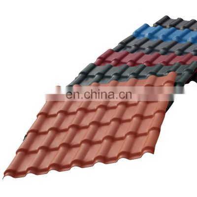 Cheap teja de pvc roof tile/fire proof water proof UPVC plastic roof sheet for factory house/Colombia pvc corrugated roof tile