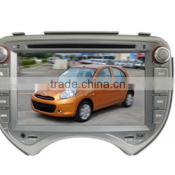 Car DVD GPS For NISSAN MARCH MICRA Radio Stereo Head units MARCH Ipod Bluetooth Steering Wheel Control 1080P MP3 MP4 USB SD AUX