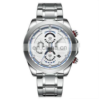 BIDEN 0084 Mens Watches Stainless Steel Chronograph Date Day Analog Quartz Business Watch Men From China