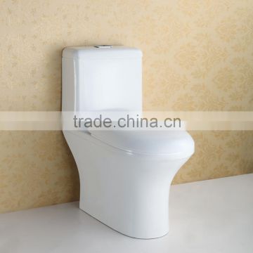 One Piece Floor Standing White Glazed Ceramic Modern Toilet