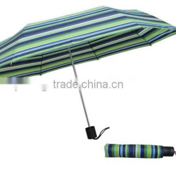 stripe printing 3 fold manual umbrella