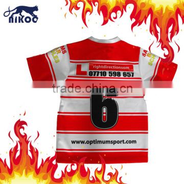 Full sublimated with custom logos cheap rugby jersey wear