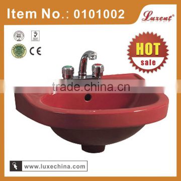 Ceramic bathroom red wash basin price