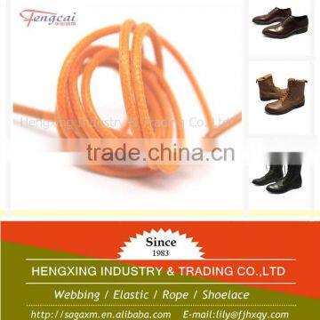 4mm 100% cotton round orange waxed shoelaces