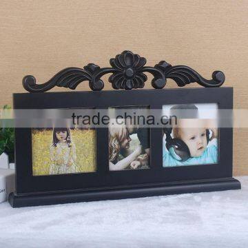 Carved design wooden printed black board frame