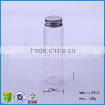 90ml small diameter glass tube with aluminum cap wholesale