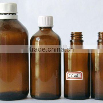 50ml 100ml 200ml Amber Essential Oil Glass Bottle With White Cap