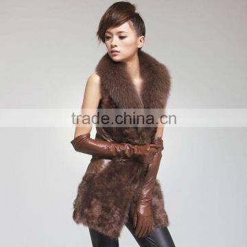 2016 new style girls long brown leather gloves