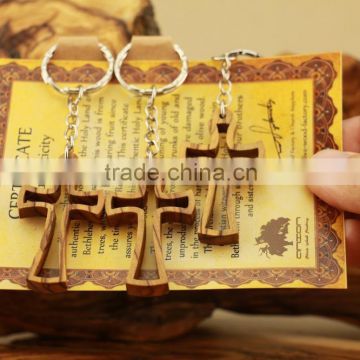 Holy Land Olive Wood Key Chain Cross